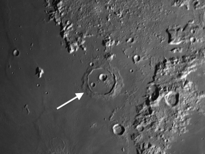 Cassini crater on moon