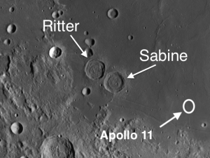 sabine and ritter moon craters
