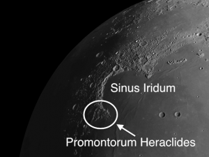 Sinus Iridum, the Bay of Rainbows, located in the northwest sector of Mare Imbrium