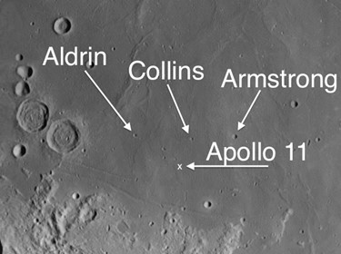 Apollo 11 landing site on the moon