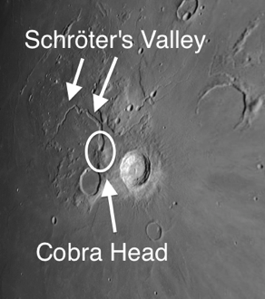 Schroters Valley or Cobra Head Rille on the Moon