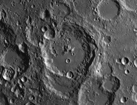 Maurolycus overlaps a smaller unnamed crater on its southern border