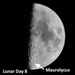 moon crater Maurolycus in lunar highlands