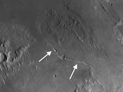 moon crater Rima Hyginus