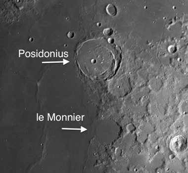 Moon Craters Posidonius and le Monnier – Examples of Subsidence