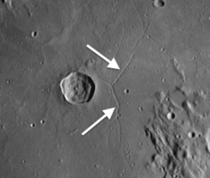 Triesnecker rilles on the moon