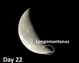 Longomontanus moon crater