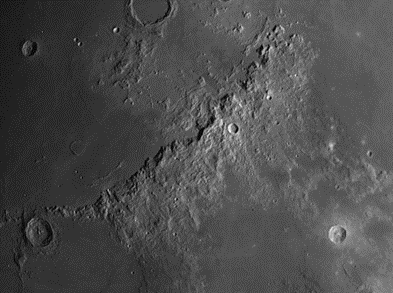 Montes Apenninus on the moon and Apennine Mountain Range